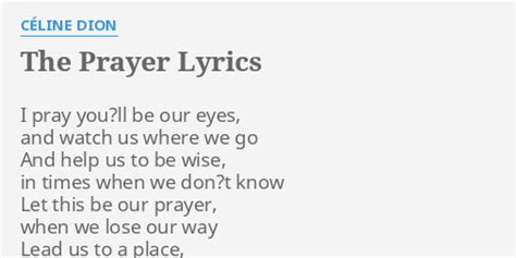 Céline Dion – Prayer Lyrics 